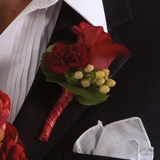 Red Rose Boutonniere 2