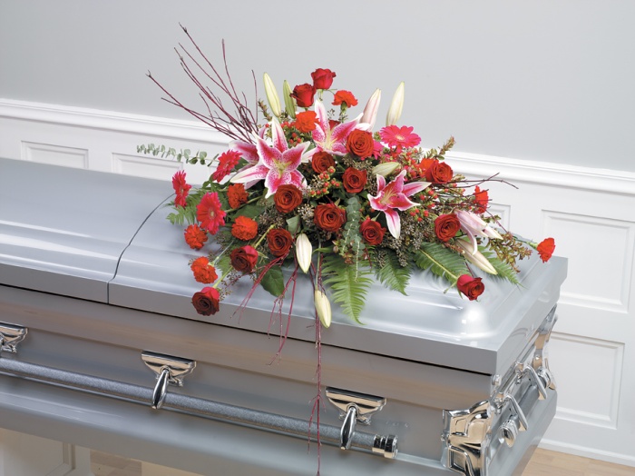 Stargazer & Rose Casket spray