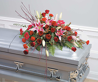 Stargazer & Rose Casket spray