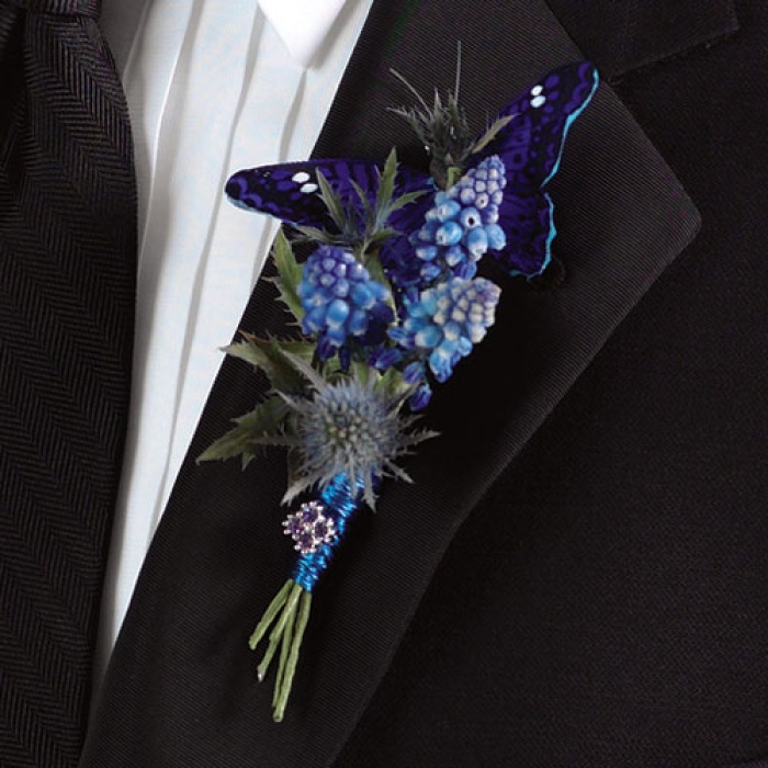 Grape Hyacinth Boutonniere