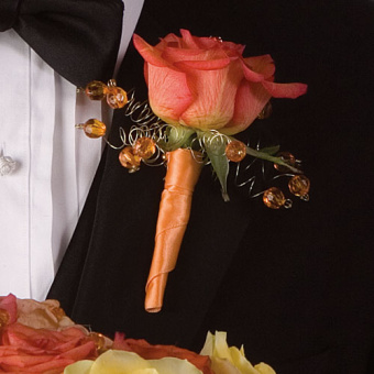 Orange Boutonniere 1